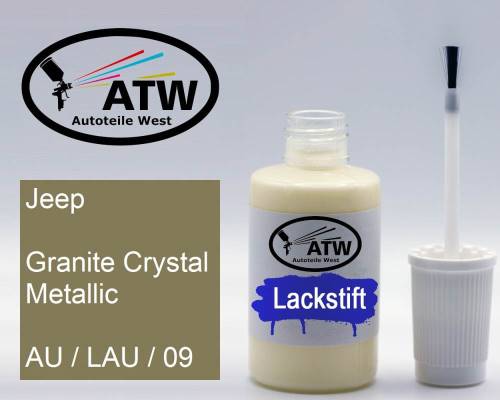 Jeep, Granite Crystal Metallic, AU / LAU / 09: 20ml Lackstift, von ATW Autoteile West.